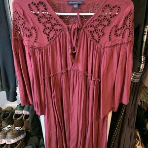 AMERICAN EAGLE maroon boho dress or cover up
